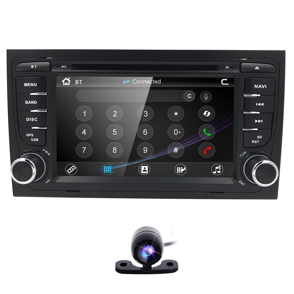 Excellent HIZPO 7 Inch Touch screen Car DVD player for Audi A4 B6 2000-2006 year RS4 Seat Exeo GPS navigation BT DVR  Free camera Map card 2