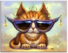 Diamond Mosaic Diy Diamond Embroidery Wear Glasses And Collars Of Cat Diamond Painting Cross Stitch Floral Rhinestone Decoration
