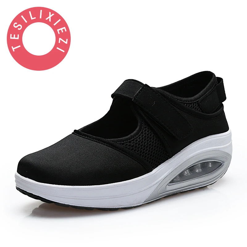 

Hot Sell Zapatos De Mujer De Moda Women Casual Shoes Breathable Mesh Sweet Vulcanize Shoes Antiskid Mom Flatform Shoes