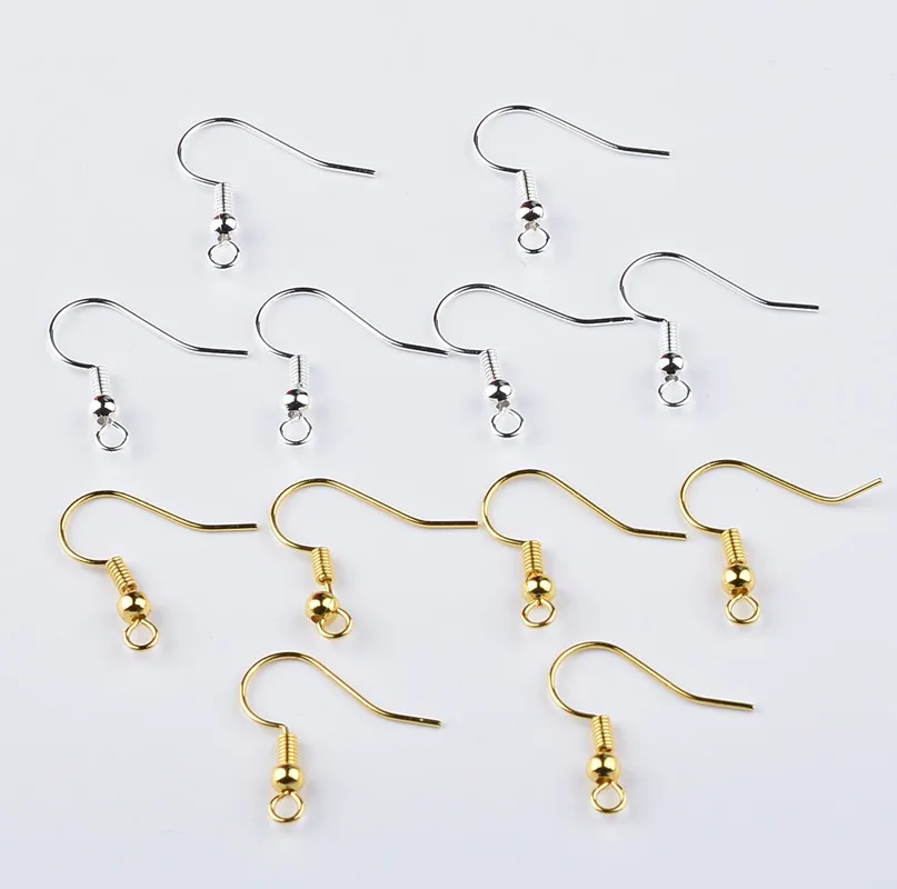 

20pcs Gold/Silver Copper Ear Wire Hook for DIY Handmade Earrings Hooks Findings Components Accessories Jewelry Material