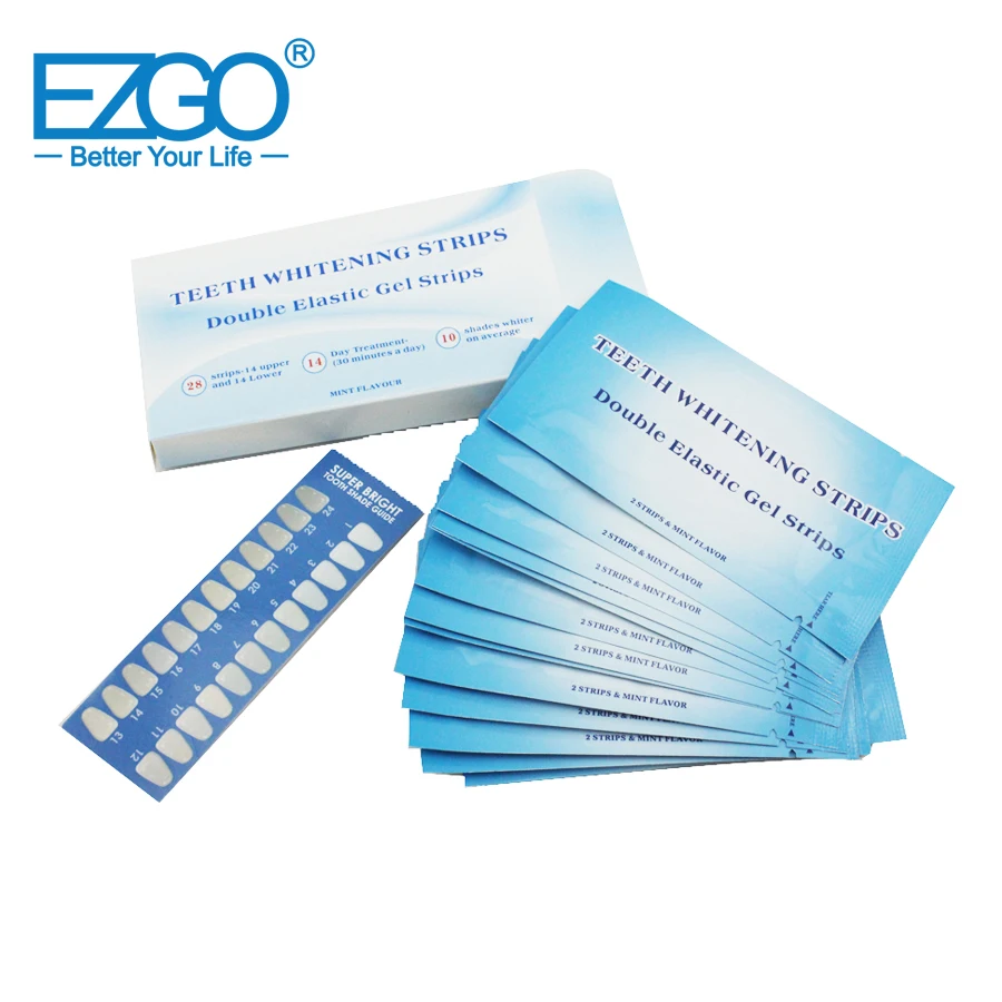 6 Hydrogen Peroxide Teeth Whitening Strips Free Shipping Double Elastic Gel Strips Mint Flavor