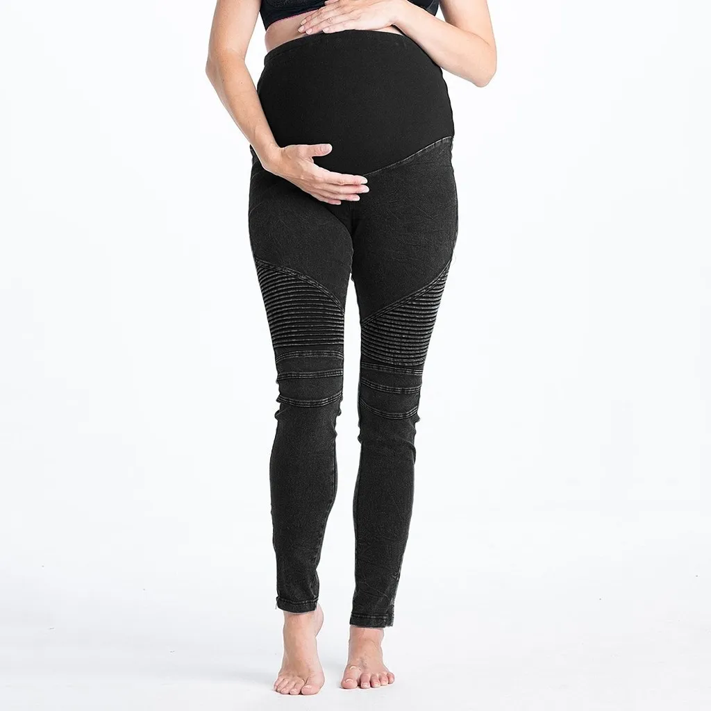 MUQGEW Maternity Woman High Waist Pants Trousers Pregnant Comfort Prop
