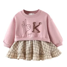 2019 Spring New Arrival Baby Girls Dresses Long Sleeve Plaid Dress For Girls Kids Children Princess Clothes Dresses 2019 Spring New Arrival Baby Girls Dresses Long Sleeve Plaid Dress For Girls Kids Children Princess Clothes Dresses