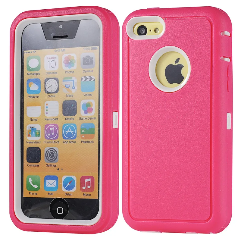 

For iPhone 5C Rotatable Back Clip Screen Protector Belt Clip 360 Degree Full Body Shockproof Impact Holster Hard Plastic Holder