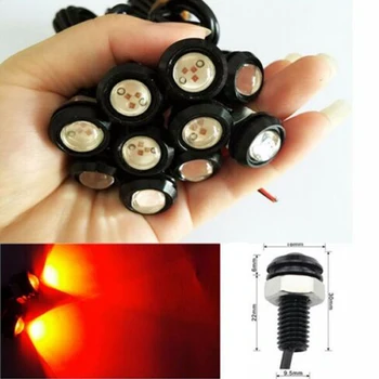

10pcs 9W 12V-24V 18MM Red LED Eagle Eye Light Car Fog Lamps DRL Daytime driving Reverse Backup Lights For Universal Car