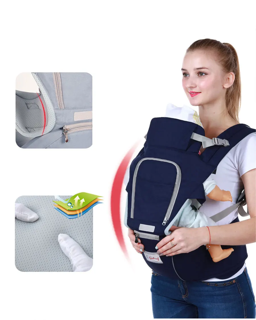 Gabesy Ergonomic Baby Carrier Infant Kid Baby Hipseat Sling Front Facing Kangaroo Baby Wrap Carrier for Baby Travel 0-36 Months