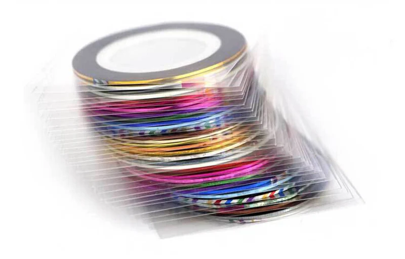 

New 3 Kinds DIY Nail Art Decal Sticker Gold Silver Nail Line Painted Thread with Tape Adhesive Line Manicure Salon Accessories