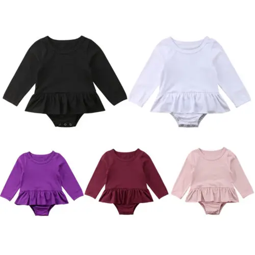 

Multi Basic Newborn Infant Baby Girls 0-24M Ruffle Long Sleeve Romper Playsuits Jumpsuit Clothes cOSTUMES
