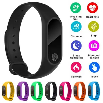 

Fitness Bracelet M2 Activity Tracker USB Charging IP67 Touch Screen BT 4.0 Heart Rate Monitor Sleep Pedometer Smart Wristband