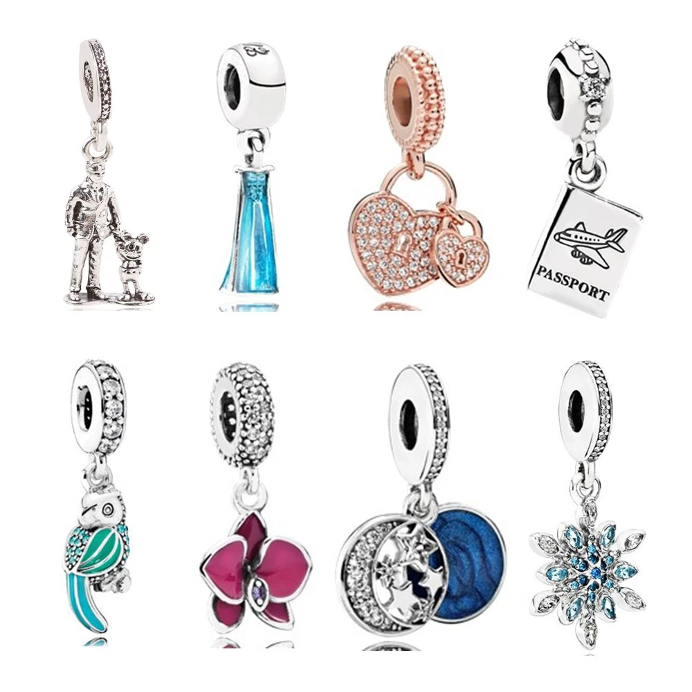 

AIFEILI Vintage Punk Small Skirt LOVE Bird Mickey Snowflake Beads Charms Fit Pandora Bracelets & Bangles Women New Fashion