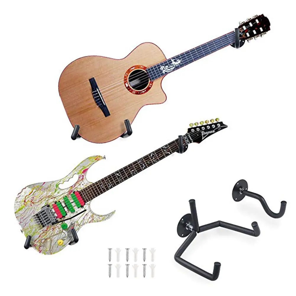 2pcs Guitar Wall Hanging Hook Holder Horizontal Stand Rack Bracket Split Ukulele Long Mount Hanger | Спорт и развлечения