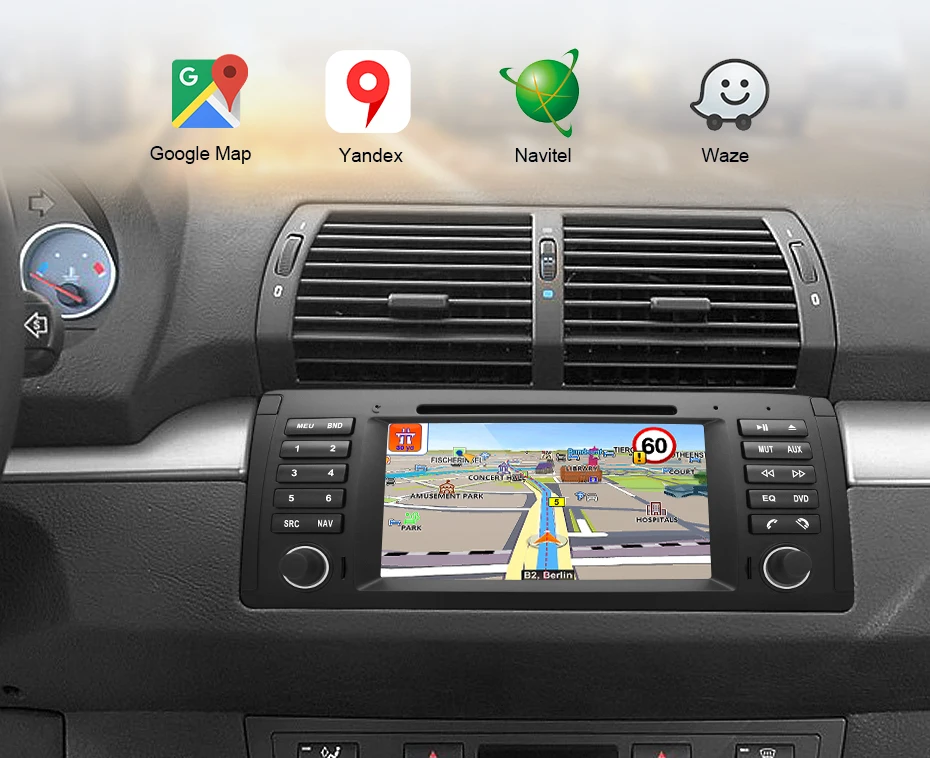Sale Junsun Android 8.1 Navigation WIFI  CD playback 2+32GB Car Multimedia Player GPS Navi Auto DVD Radio for 5 Series E39 BMW X5 E 24