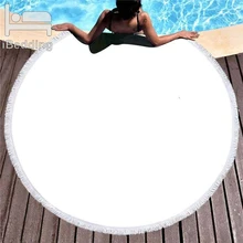 Полотенце из микрофибры белое пляжное полотенце для взрослых Детский коврик для йоги кисточка большое круглое полотенце хлопок 150 см гобелен домашний декоративный одеяла