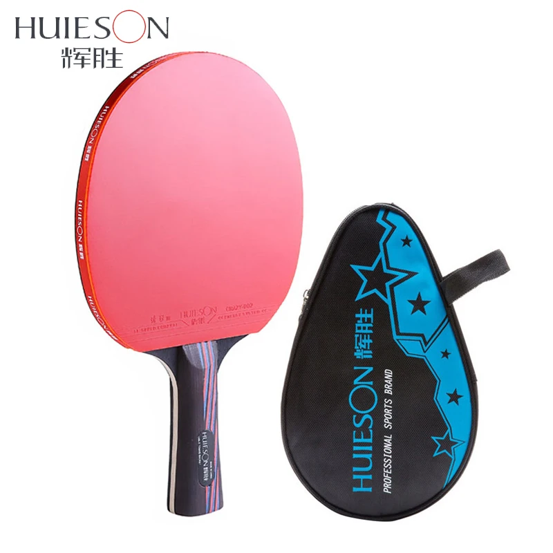 Carbon Fiber Table Tennis Racket Pimples-in Rubber Ping Pong Bat Paddle with Bag