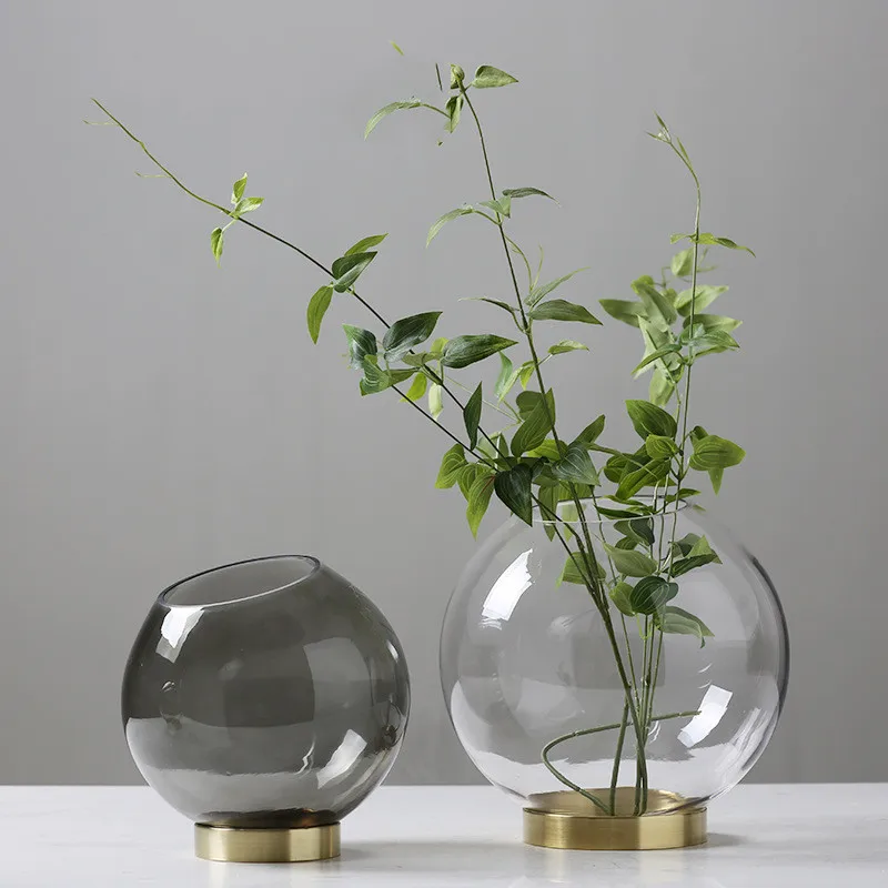 

2019 Brand New Modern High Quality Glass Flower Vases Tabletop Vase Decorative Flower Vases Office Store Home Decorations Gifts