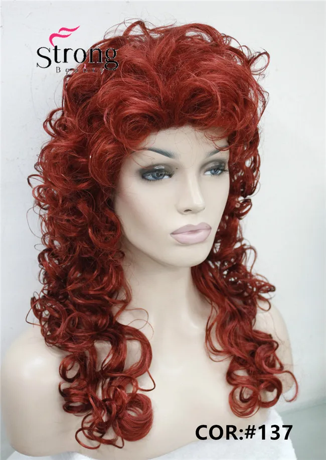 E-ROX+5 137 2016 New Fashion women's full wigs Dark red loose curly 60cm long synthetic wig #137 (1)
