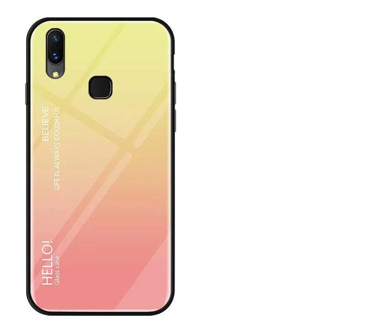 Tempered Glass Case for Vivo Y95 Y91 Y93 Y67 Y79 Y75 Y85 Y97 Cover Gradient Glass Case for Vivo X23 X9 X9s V11 Pro V11i V7 Z3i  (11)
