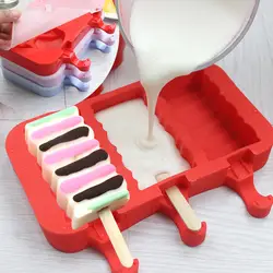 2 даже 3 DIY Горячая силиконовая Мороженое плесень Мороженое Красная Плесень милые DIY сочетание льда Лолли