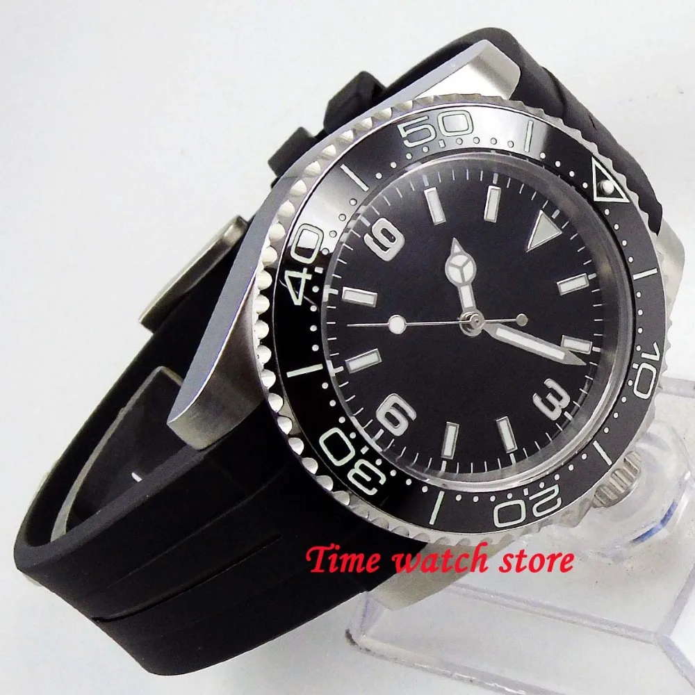 Мужские автоматические часы 40 мм Bliger 21 jewels Miyota 8215 черный циферблат
