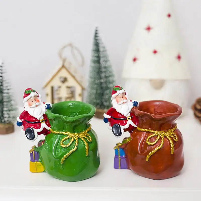 

Christmas Gift For Children Santa Claus Pen holder Christmas Decoration For Home Creative Soft Ceramic Penholder Ornament
