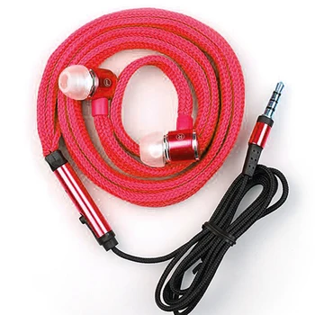

Marsnaska Pro Shoelaces Noise Cancellation Earpiece Stereo Metal Bass Earphone 3.5mm Earbuds with Mic for iPhone Xiaomi Samsung