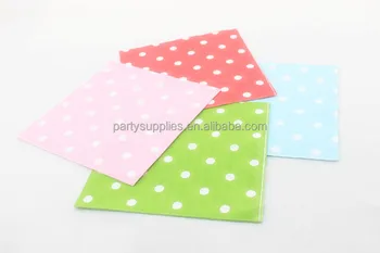 

Free Shipping 200pcs 33*33cm 2PLY Wedding Polka Dot Napkin Paper 100% Virgin Wood Tissue for Wedding Decoration