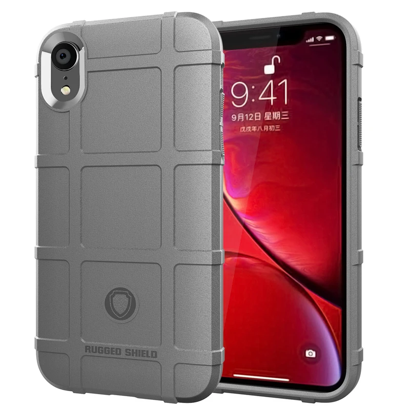 

360 Degree Full Body Protection Case for IPhone XR Soft TPU Thick Solid Armor Tactical Protective Cover Case