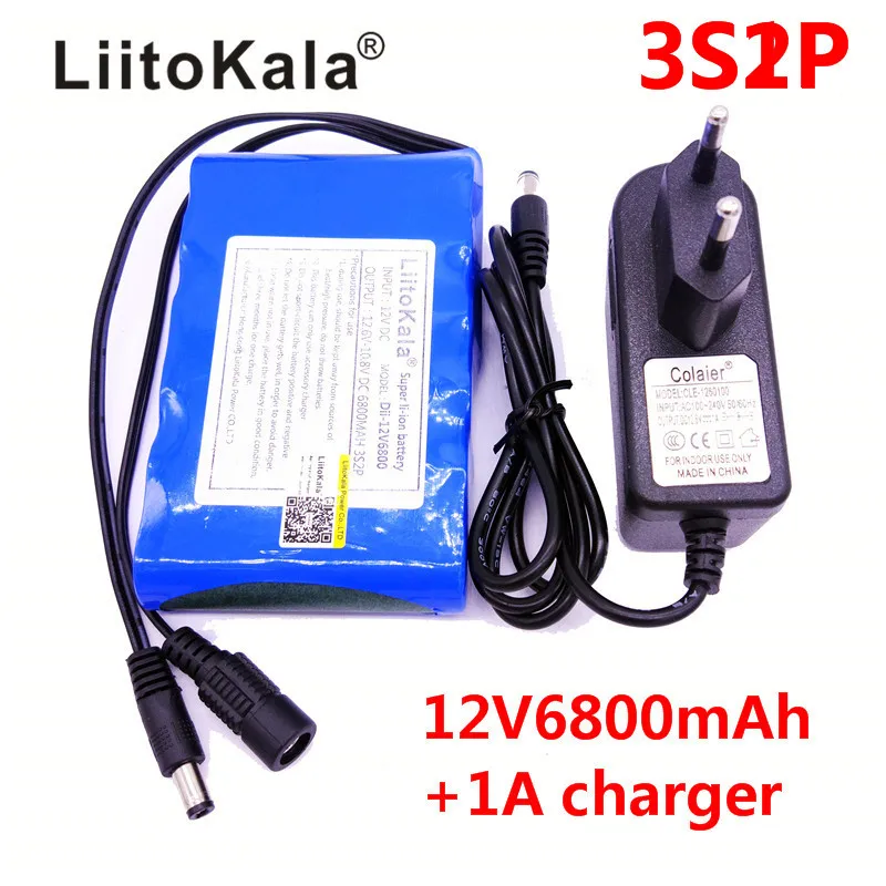 HK LiitoKala Высокое качество DC 12V 6800mAh 18650 литий-ионная аккумуляторная батарея зарядное устройство для gps камеры автомобиля