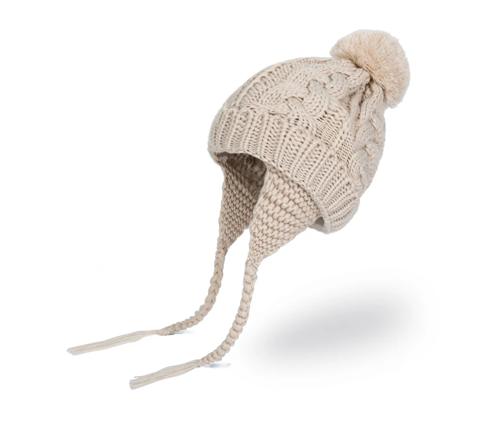 REAKIDS, детская Шапка-бини для девочек и мальчиков, зимняя вязаная плотная шапка для малышей, детская теплая шапка с помпонами, хлопковая шапка для новорожденных, От 2 до 5 лет