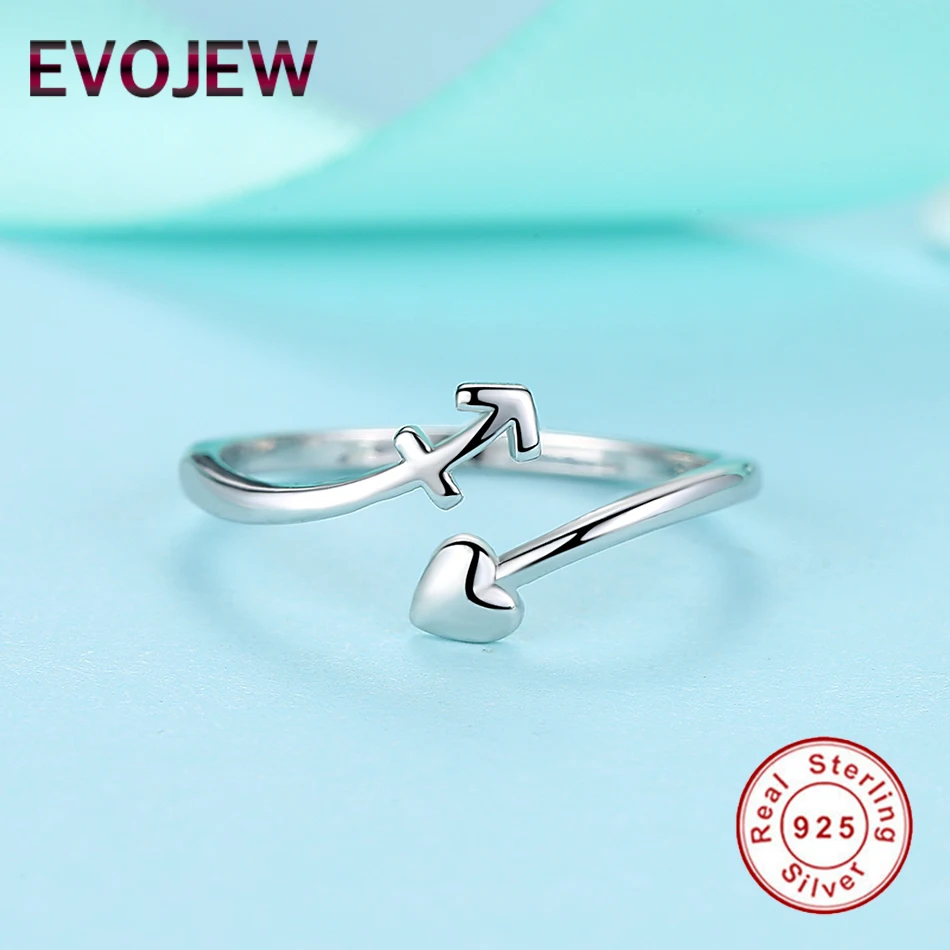 EVOJEW натуральная 925 пробы Серебряный Sweet Heart Кольца для Для женщин регулировочного