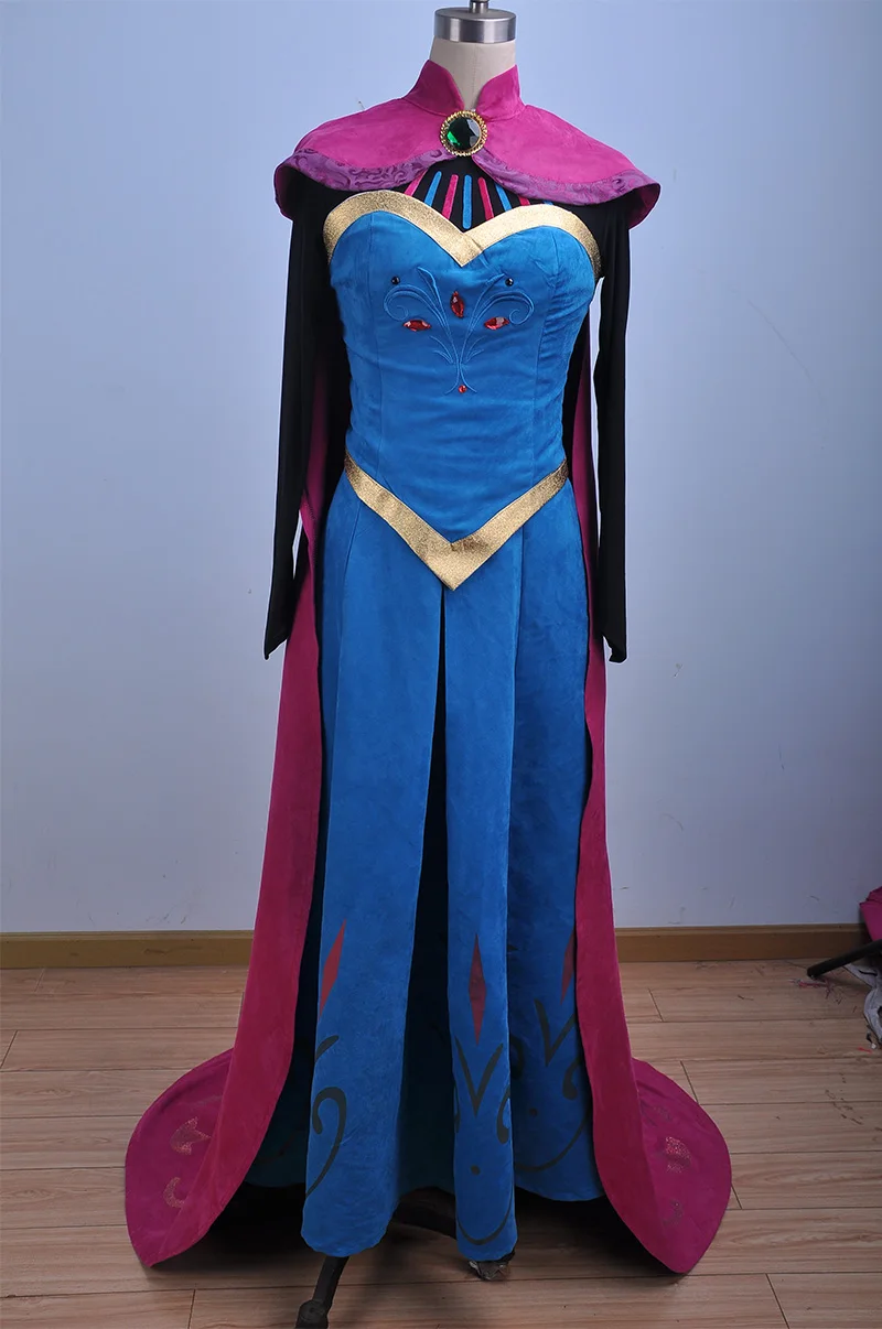 Hot Sale 2016 Blue Adult Priness Elsa Anna Coronation Party Dress