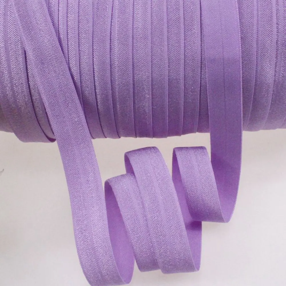 

T.R RIBBON #022 lavendula 5/8" FOE elastic, solid Fold Over Elastic FOE for Headbands 50yards and 100yards/lot FOE015-022