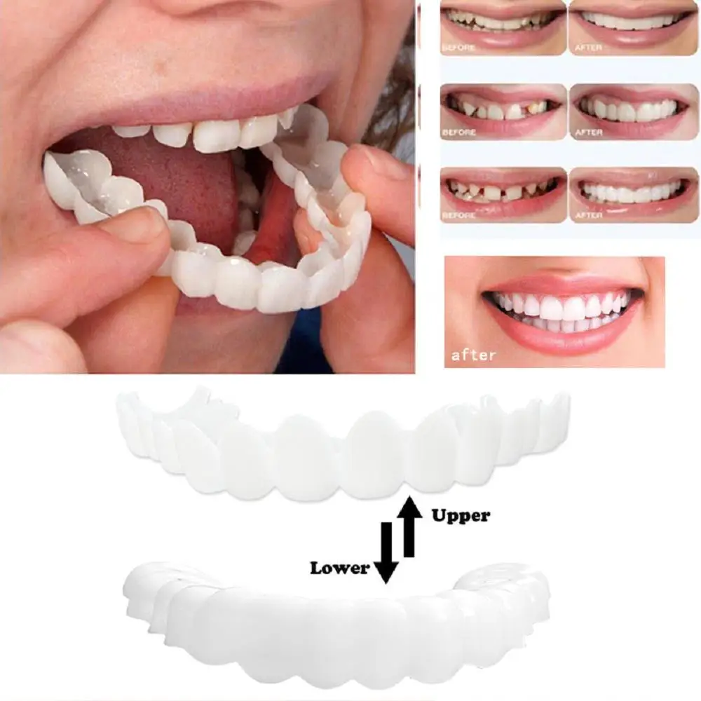 

Smile Denture Fit Flex Cosmetic Teeth Comfortable Veneer Cover Teeth Whitening Snap On Smile Teeth Cosmetic Denture