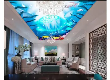 

Customized 3d photo wallpaper 3d wall ceiling wallpaper mural Dream star sea jellyfish smallpox ceiling murals 3d room wallpaper