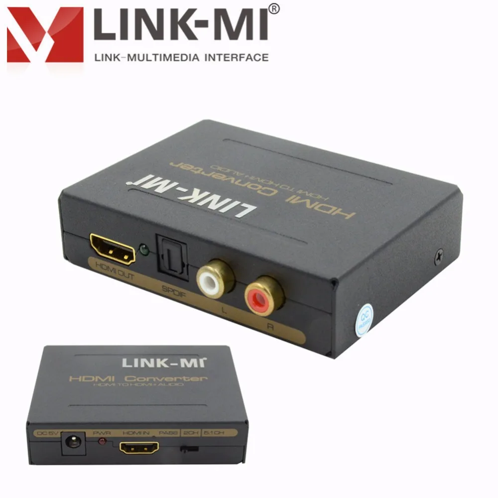 LINK MI HH01 Auido HDMI к + Аудио конвертер Full HD 1080P аналоговый SPDIF L/R аудио до 1080p PASS/2.0CH/5.1CH 5V1A