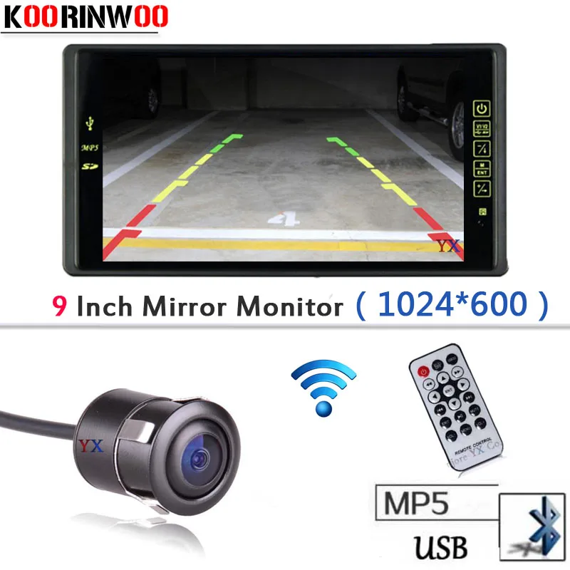 Автомобильный монитор беспроводной 9 дюймовый ЖК TFT 1024*800 Bluetooth MP5 FM с USB SD слотом