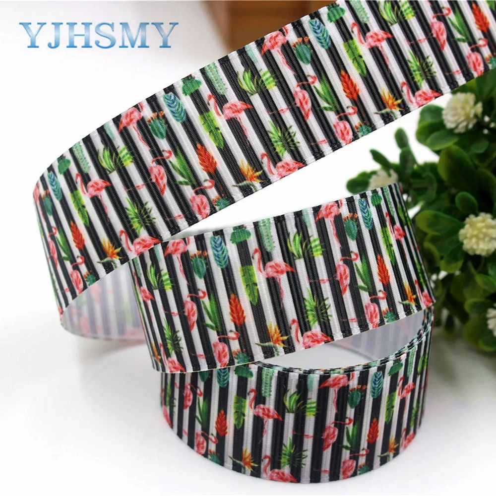 YJHSMY 1710091 25 мм 10 ярдов Страусиные ленты термопечать grosgrain Свадебные аксессуары DIY
