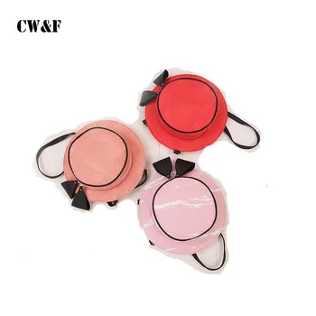 

New Korean cute small round Messenger bag shoulder bow package female multi-functional hat bag