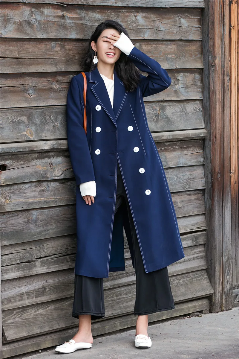 Laine Veste Survêtement Femelle Long Nouveau Mince Mode Solide Femmes Classique Coupe De Printemps Automne 2018 vent nPk80wO