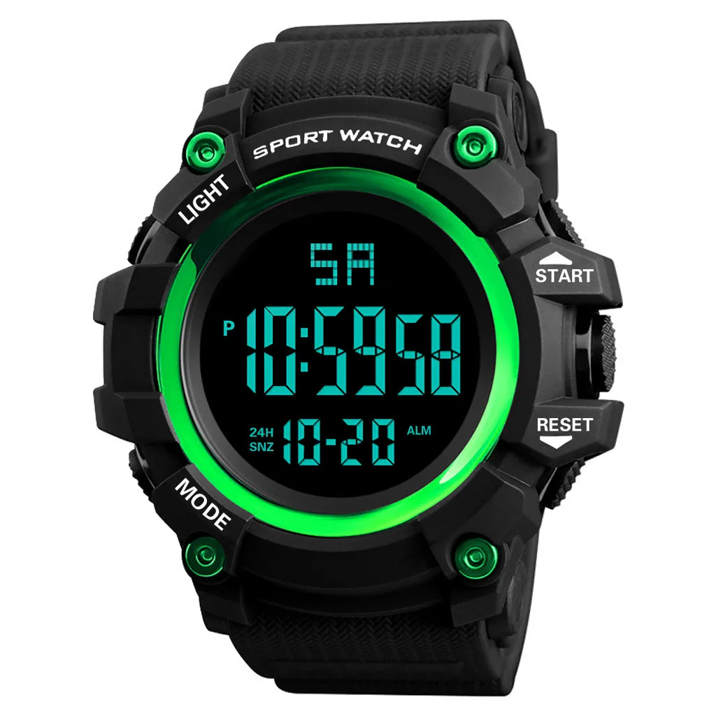 Новые Роскошные Мужские Аналоговые Цифровые наружные часы Военный Спортивный светодиодный водонепроницаемый часы# NN0311 - Цвет: Green