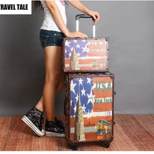 Travel tale 1" 16" 2" 22" 2" дюймов американский стиль сумки на колёсиках Америка путешествия винтажные чемоданы