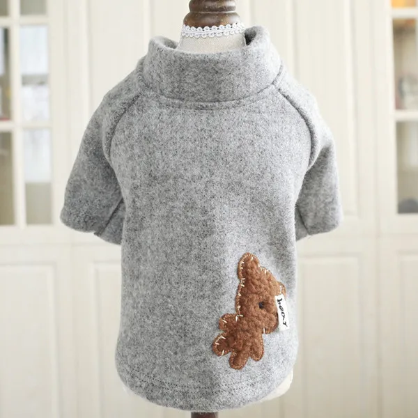 Одежда для собак Тедди Померанский бишон фризе маленькая одежда для собак щенков патч вышивка милый медведь шерстяное пальто