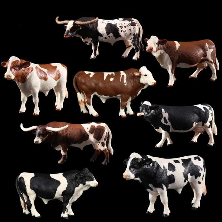 

Holstein cows Simulated Solid Cow Models Emulation Action Figure Learning Educational White horse Kids Toys for Boys Children