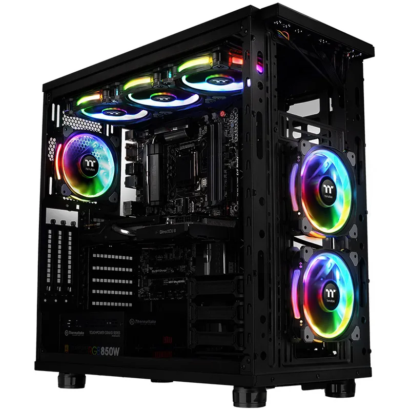 TT riing plus 12 светодиодный RGB вентилятор шасси(12 см вентилятор* 1/16. 8 миллионов цветов/12 Светодиодный светильник s/Противоударная установка/светодиодный светильник guide