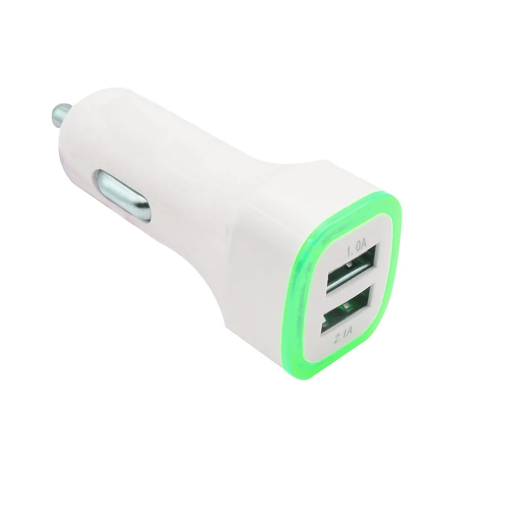 العالمي مصباح ليد مزدوجة 2 ميناء 2.1A + 1A USB سيارة شاحن سامسونج أبل هاتف محمول