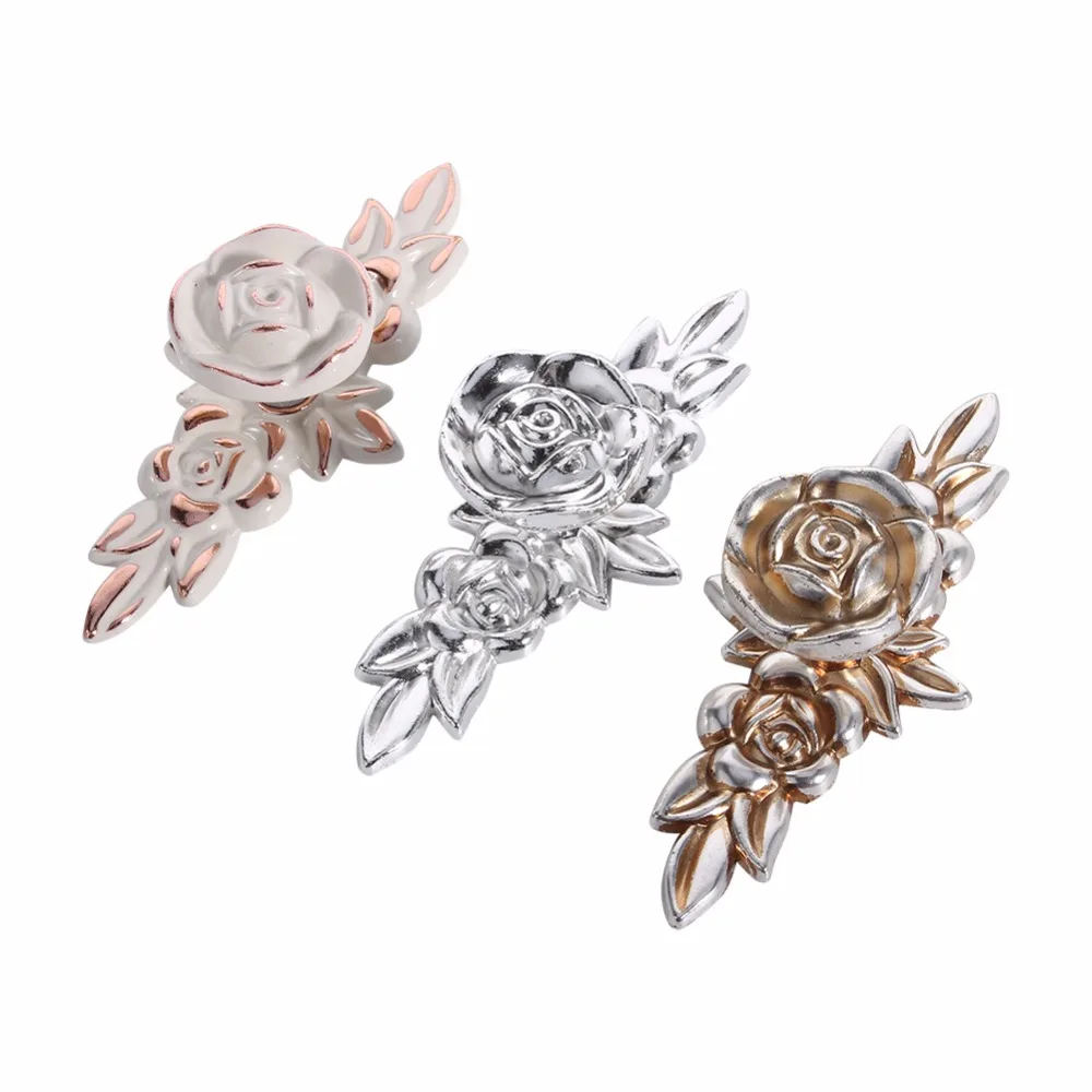 3 teilepaket antike möbel griffe gold rose kleiderschrank tür züge kommode schublade griffe