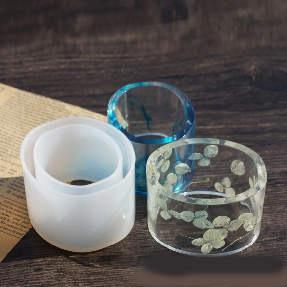 48mm Resin Bracelet Mold Oval Bangle Casting Mould Silicone Molds For