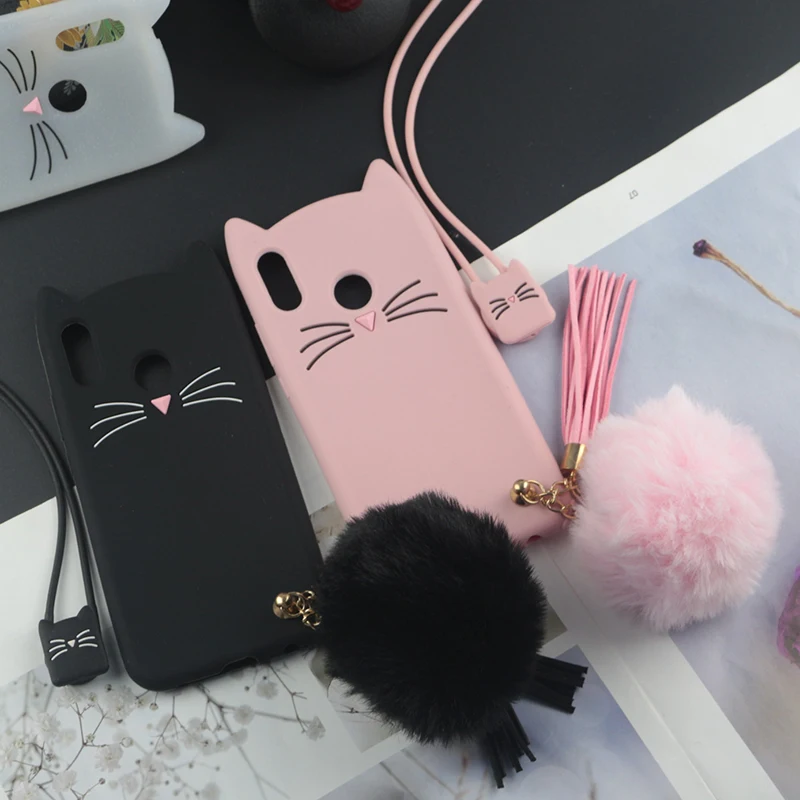 Милый 3D мультяшный силиконовый чехол для Huawei P40 P30 P20 P10 P9 P8 Lite Smart Plus Pro с блестками