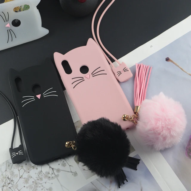 Special Price Cute 3D Cartoon Silicon Case for Huawei P20 Lite Cases Japan Glitter Beard Cat Lovely Ears Kitty Phone Cover for P20 Pro P20