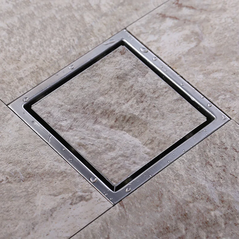 STAINLESS STEEL TRAPPED FLOOR GULLY 42MM HORIZONTAL OUTLET TILED FLOOR FINISH 